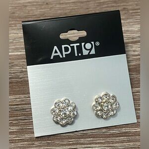 Apt. 9 Silver Stud Earrings Clear Crystal Daisy Flower • Kohl’s